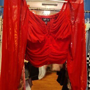 Red blouse 👚  by Crystal Sky